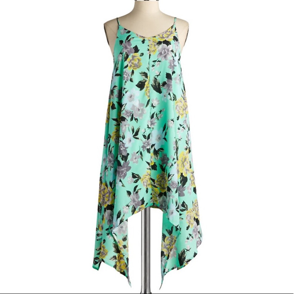 {joa} mint floral dress